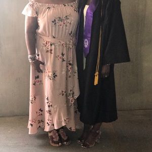 Blush colored floral dress
